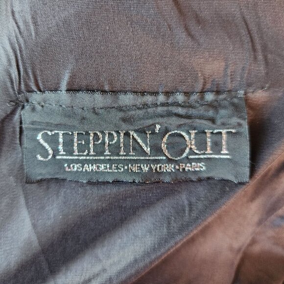 Vintage Steppin' Out Womens Small Dress Velvet Floral Off The Shoulder Cocktail - Picture 8 of 9